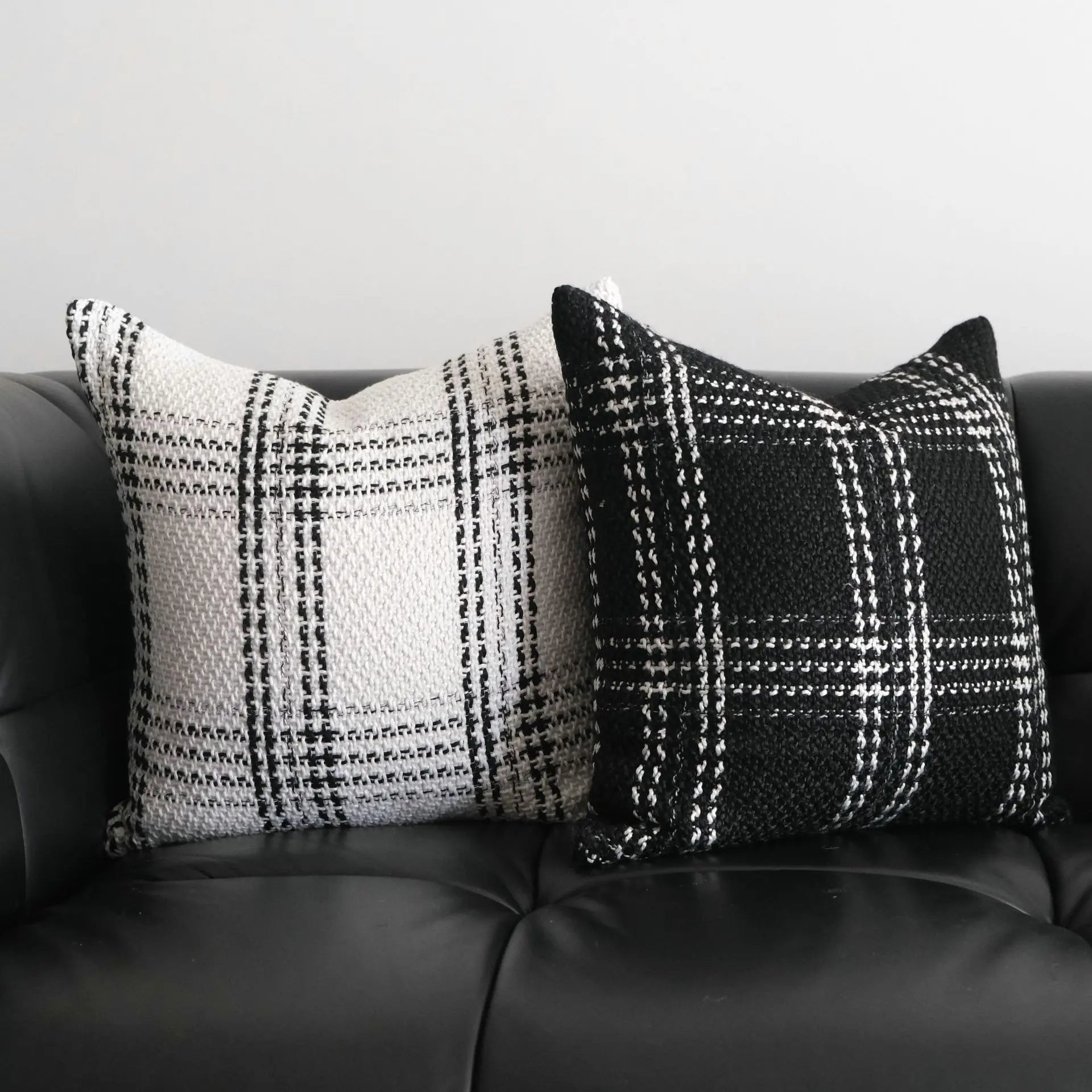 Plaid Woven Geometric Cushion Cover