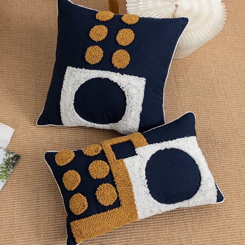 Boho Navy Tufted Cushion Covers