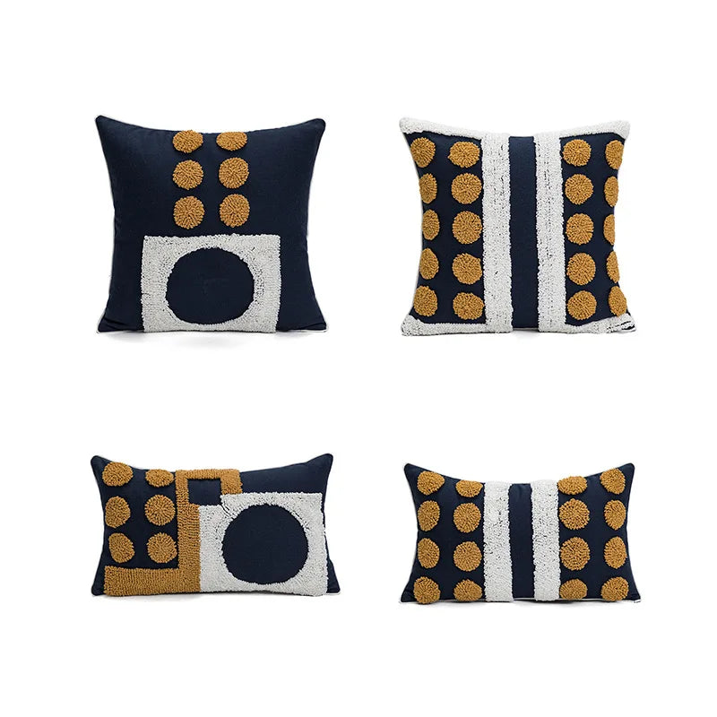 Boho Navy Tufted Cushion Covers